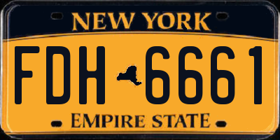 NY license plate FDH6661