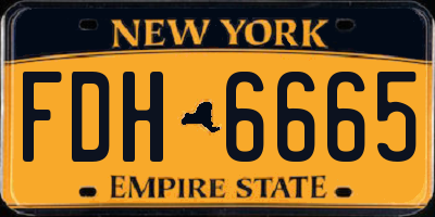 NY license plate FDH6665