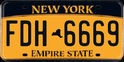 NY license plate FDH6669