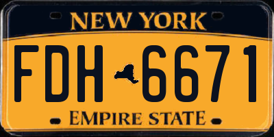 NY license plate FDH6671