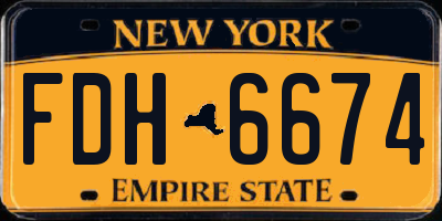NY license plate FDH6674