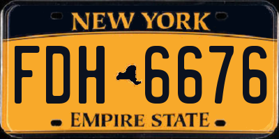 NY license plate FDH6676