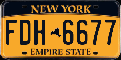 NY license plate FDH6677