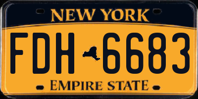 NY license plate FDH6683