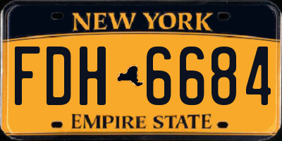 NY license plate FDH6684