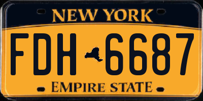 NY license plate FDH6687