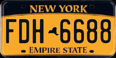 NY license plate FDH6688