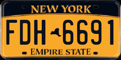 NY license plate FDH6691