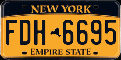 NY license plate FDH6695