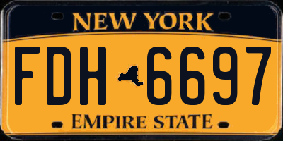 NY license plate FDH6697