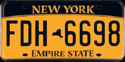 NY license plate FDH6698