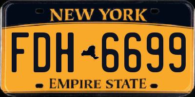 NY license plate FDH6699
