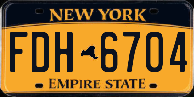 NY license plate FDH6704