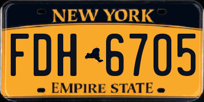 NY license plate FDH6705
