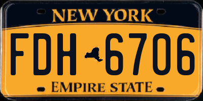 NY license plate FDH6706