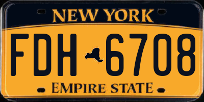 NY license plate FDH6708