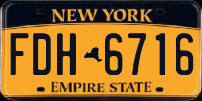 NY license plate FDH6716
