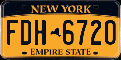 NY license plate FDH6720