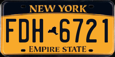 NY license plate FDH6721
