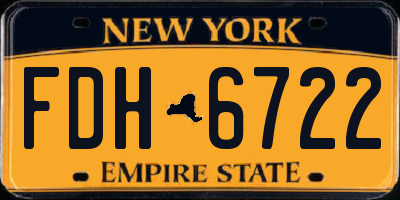 NY license plate FDH6722
