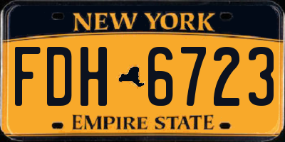 NY license plate FDH6723
