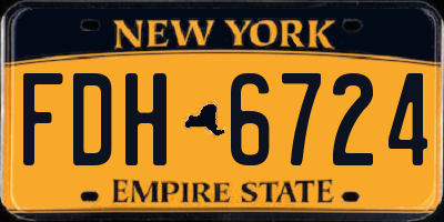 NY license plate FDH6724