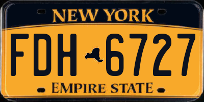 NY license plate FDH6727