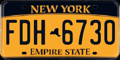 NY license plate FDH6730