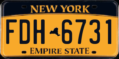 NY license plate FDH6731