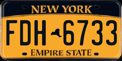 NY license plate FDH6733