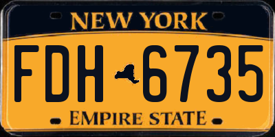 NY license plate FDH6735