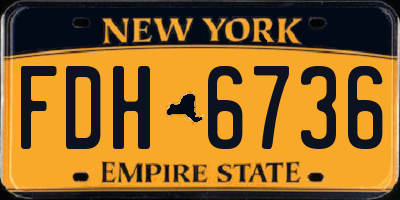NY license plate FDH6736
