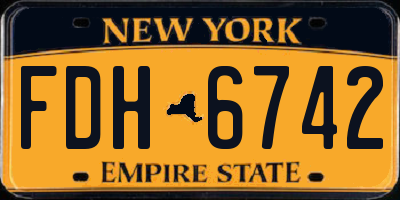 NY license plate FDH6742