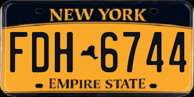 NY license plate FDH6744