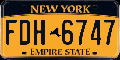 NY license plate FDH6747