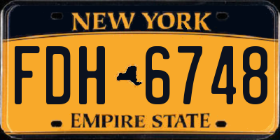 NY license plate FDH6748