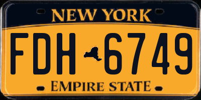 NY license plate FDH6749