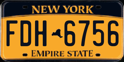 NY license plate FDH6756