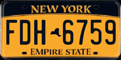 NY license plate FDH6759