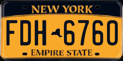 NY license plate FDH6760