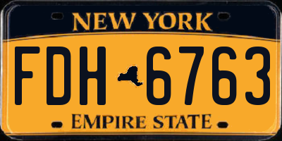 NY license plate FDH6763