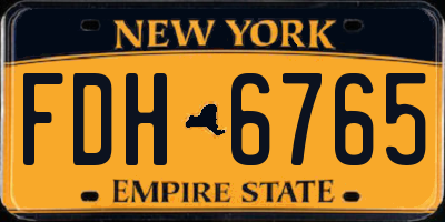 NY license plate FDH6765