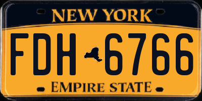 NY license plate FDH6766