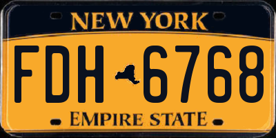 NY license plate FDH6768
