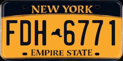 NY license plate FDH6771