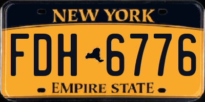 NY license plate FDH6776