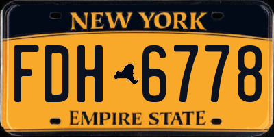 NY license plate FDH6778