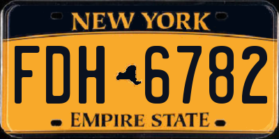 NY license plate FDH6782