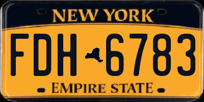 NY license plate FDH6783