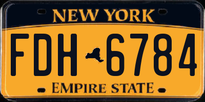 NY license plate FDH6784